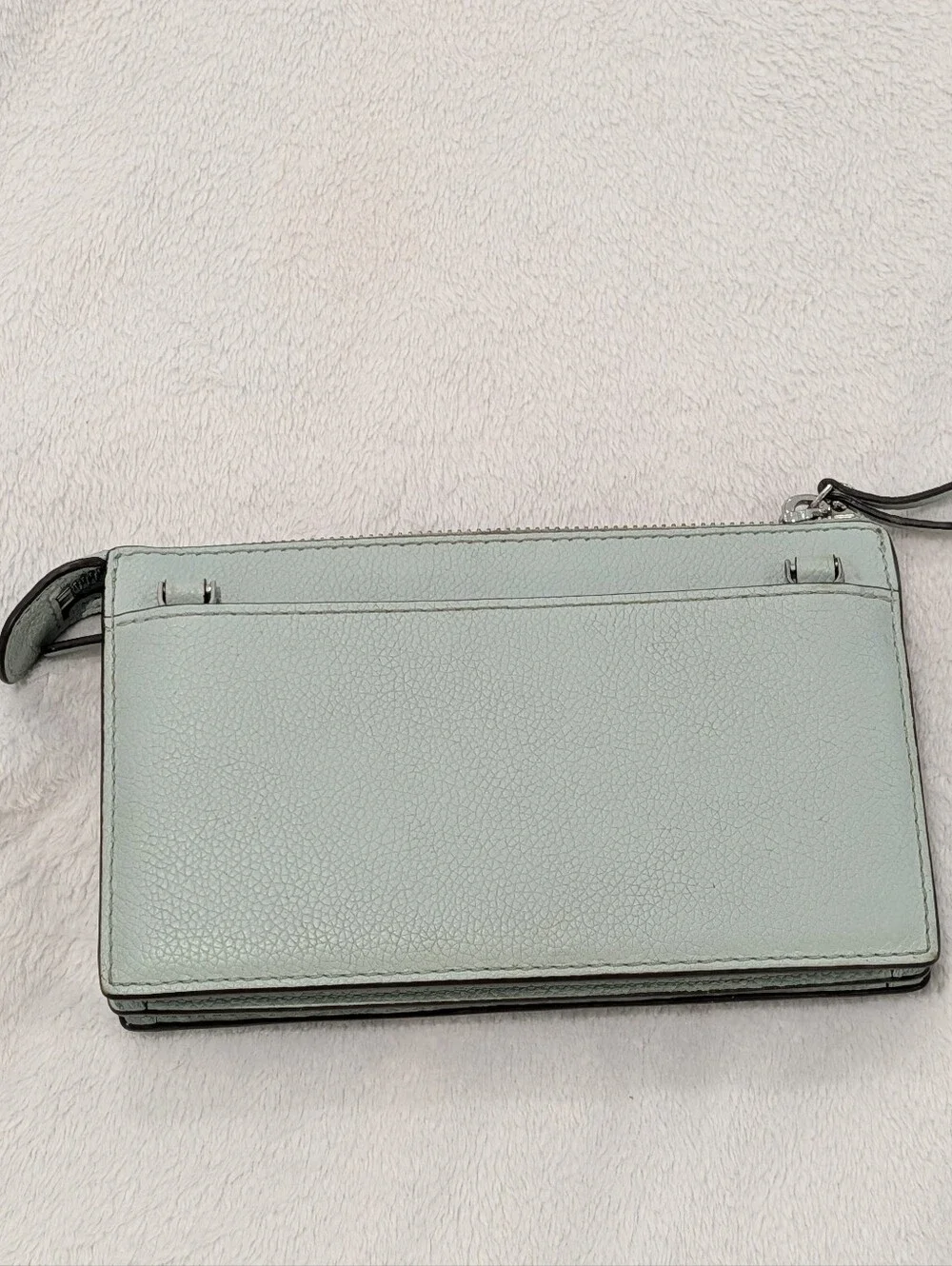 Kate Spade Light Blue Leather Zip Wallet Clutch